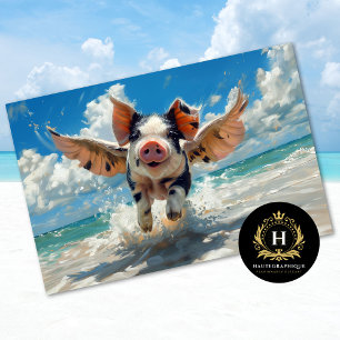Papel De Seda Porco da Praia Natação Decoupage