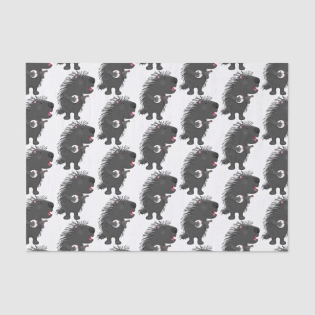 Papel De Seda Porcupine engraçado bonito tocando cartum banjo (Frente )