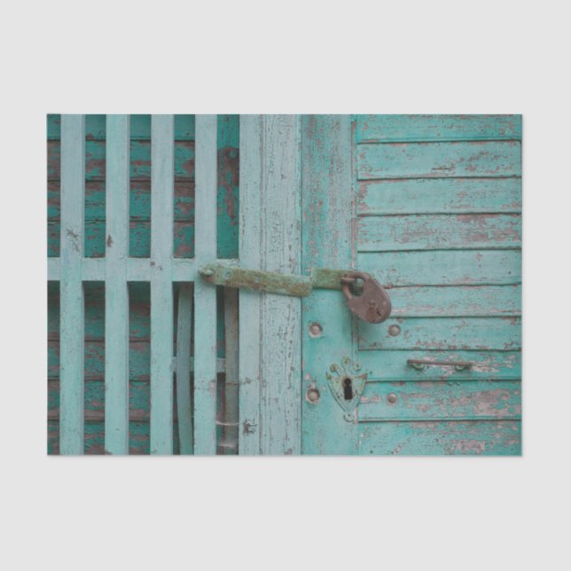 Papel De Seda Porta de Turquesa Meteorizada (Frente )