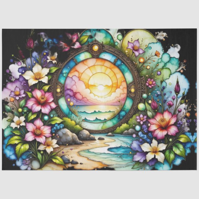 Papel De Seda Portal de flor de praia (Frente )