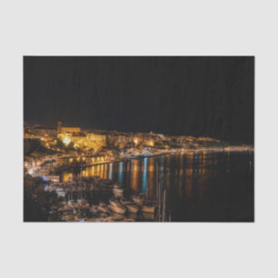 Papel De Seda Porto de Mahon à noite - Menorca, Espanha