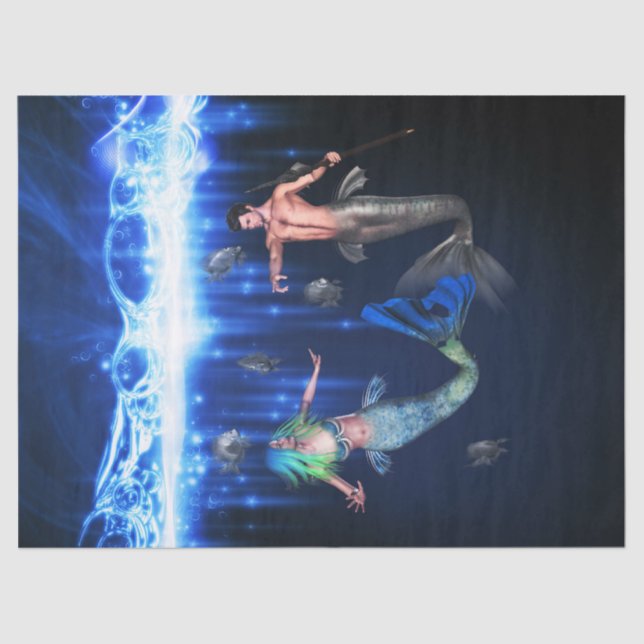 Papel De Seda Poseidon e a Sereia (Frente )