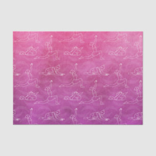 Papel De Seda Posições cor-de-rosa em ioga (série Design 58 r