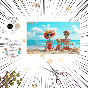 Papel De Seda Pôster de Decoupage Família Praia Esqueleto Pontes