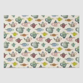 Papel De Seda Potes de chá em um padrão bonito