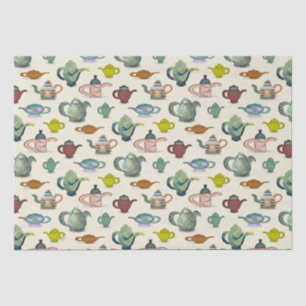 Papel De Seda Potes de chá em um padrão bonito