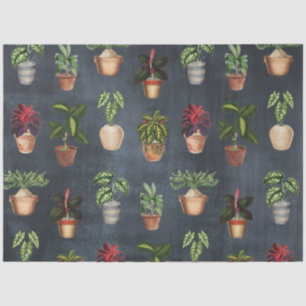 Papel De Seda Potes Terracotta de Plantas Potentes de Aquarelas