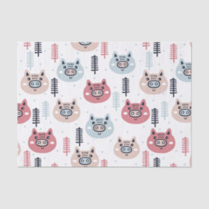 Papel De Seda Pouco Natal Piggies festivo
