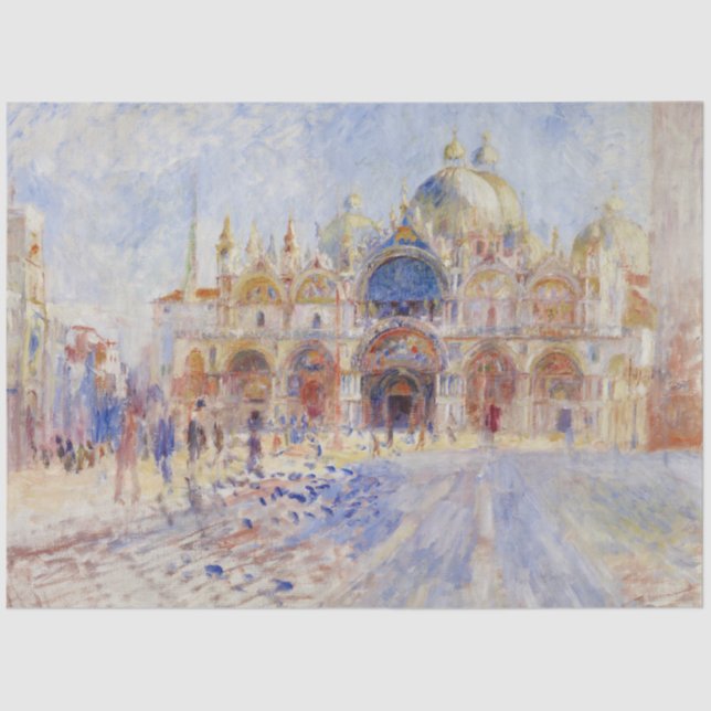 Papel De Seda Praça da rua, Veneza (Piazza San Marco) (Frente )