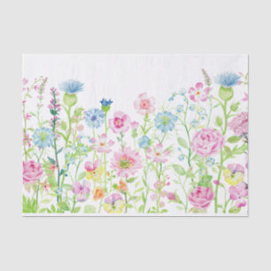 Papel De Seda Prado azul da flor do rosa do verão do primavera