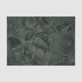 Papel De Seda Praia de conchas marinhas verde metálico mais escu