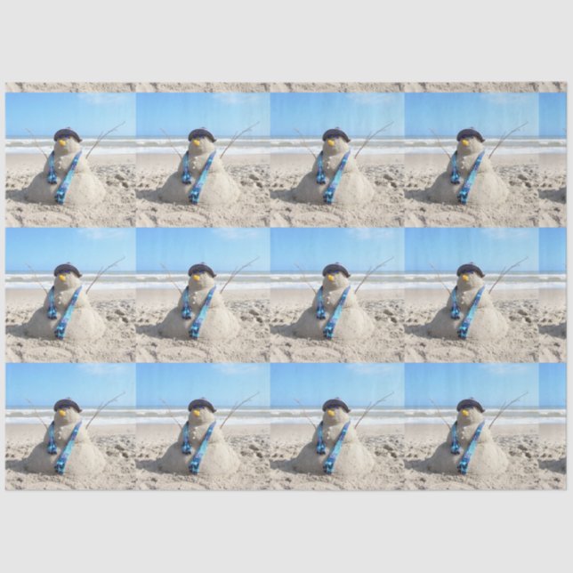 Papel De Seda Praia / Escultura de Areia Natal (Frente )