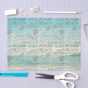 Papel De Seda Praia Surfe Areia Mar