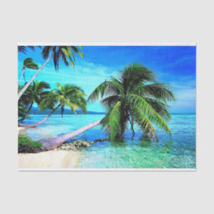 Papel De Seda Praia tropical da ilha da palmeira