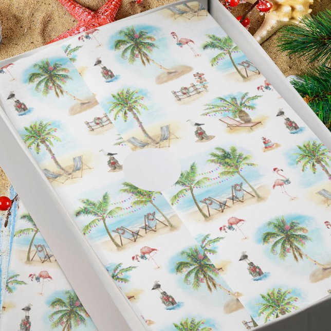 Papel De Seda Praia Tropical de Palmeiras de Natal (Criador carregado)
