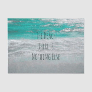 Papel De Seda Praia Turquesa Branca Ondas do Oceano Tropical Cos