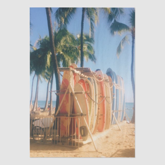 Papel De Seda Pranchas de surf da praia de Waikiki  (Frente )