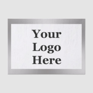 Papel De Seda Prata comercial e seu logotipo branco elegante aqu