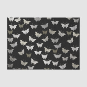 Papel De Seda prata,preta,borboleta, metal, decoração, design,