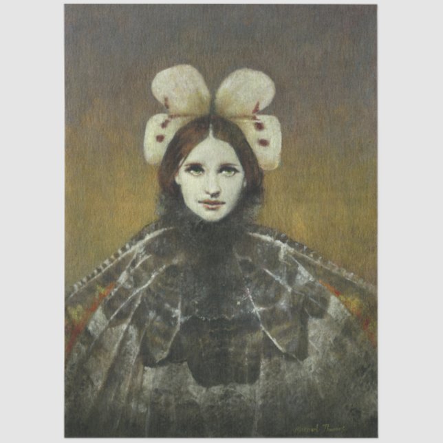 Papel De Seda Pre-Raphaelite Style Butterfly Girl (Frente )