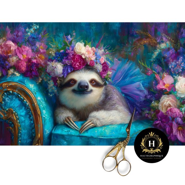 Papel De Seda Preguiça Floral Caprichosa em Tutu Decoupage (Criador carregado)