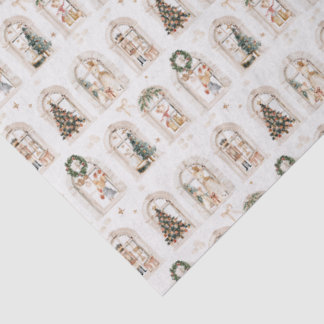 Papel De Seda Preparativos tradicionais de Natal da família de r