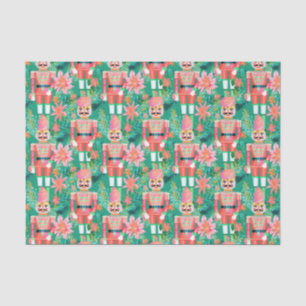 Papel De Seda Preppy Christmas Watercolor Green Nutcracker