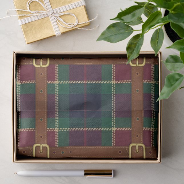 Papel De Seda Preppy Lux Natal Xadrez (Presente)