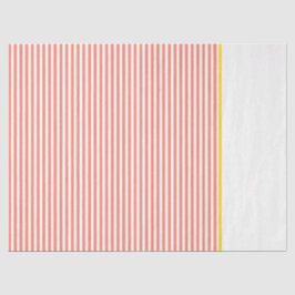 Papel De Seda Preppy Orange White Strips Amarelo Gift Wrap