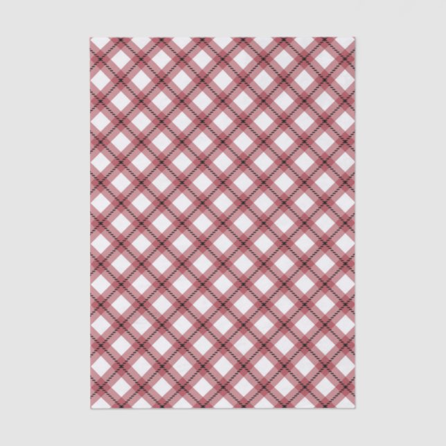 Papel De Seda Preppy Red Argyle Plaid (Frente )
