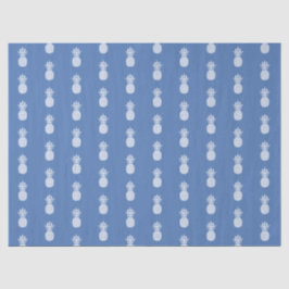 Papel De Seda Preppy White Pineapples on Blue