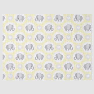 Papel De Seda Presente amarelo neutro do chá do elefante do bebê