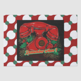 Papel De Seda Presente Antiquado de Telefone de Natal Vermelho