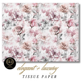 Papel De Seda Presente de Efêmera Rosa Vintage