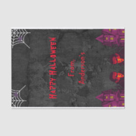Papel De Seda Presente de festa de Halloween personalizado preto