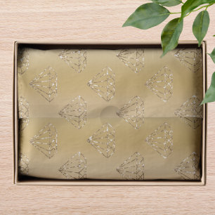 Papel De Seda Presente de Noivado Elegante Brilho de Diamante Do