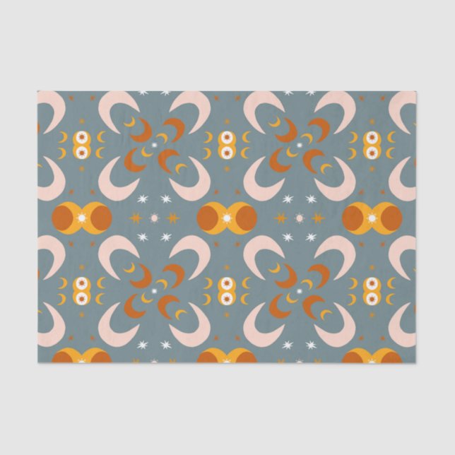 Papel De Seda Presente de padrão de flor de lua (Frente )