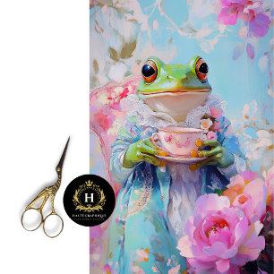 Papel De Seda Presente do Dia das Mães: Arte de Rã Elegante para