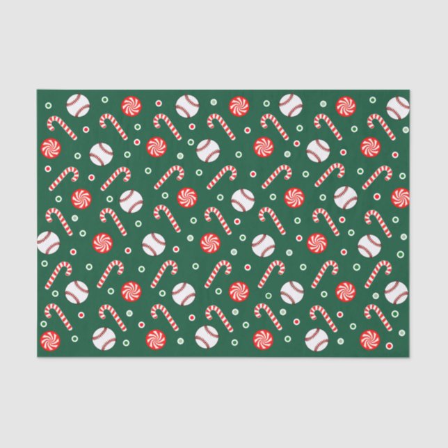 Papel De Seda Presente Natal de Feriado de Baseball (Frente )