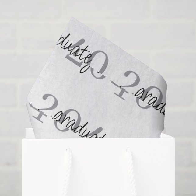 Papel De Seda Presente Personalizado do Ano de Formatura Preto M (Sacola de presentes)