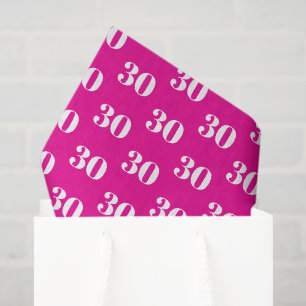Papel de seda presente rosa néon para 30º aniversá