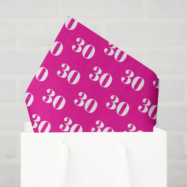 Papel de seda presente rosa néon para 30º aniversá (Sacola de presentes)