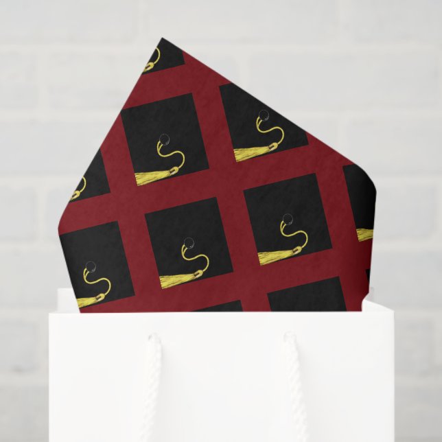 Papel De Seda Presentes de Formatura Vermelho Escuro (Sacola de presentes)