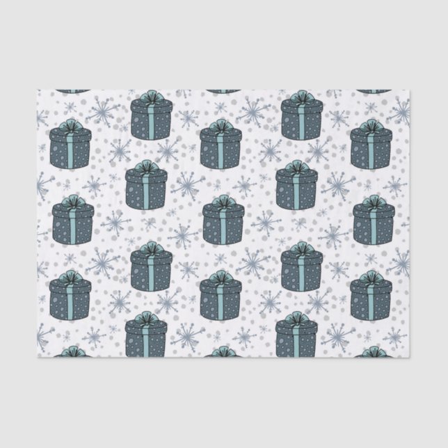 Papel De Seda Presentes de Natal Azul (Frente )