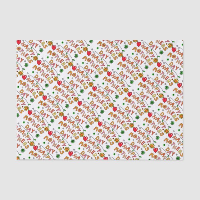 Papel De Seda Presentes de Texto de Dia de as mães Feliz (Frente )