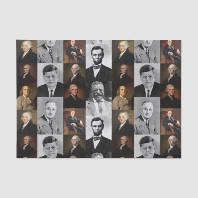 Papel De Seda Presidentes dos EUA, mais Hamilton e Franklin Hist (Frente )