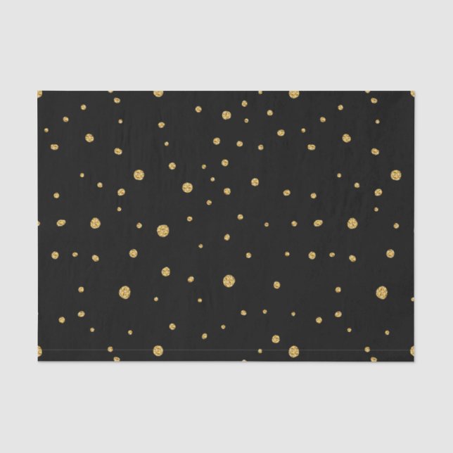 Papel De Seda Preto com pontos dourados (Frente )