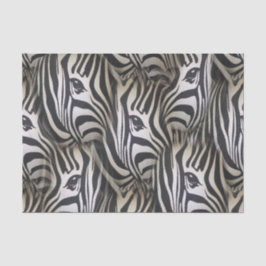 Papel De Seda Preto - design de repetição Zebra-Silhueta Branca