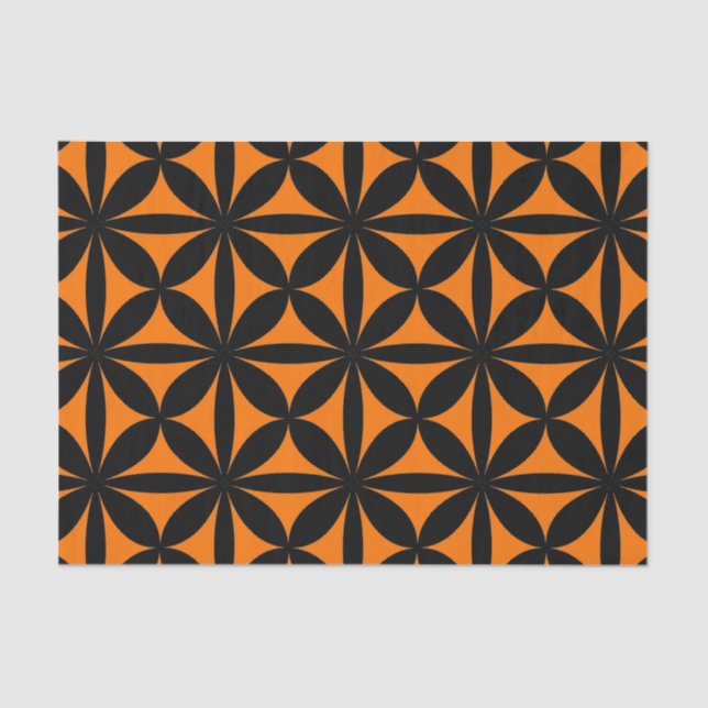 Papel De Seda Preto e Laranja Fantástico Moderno / Impressão (Frente )