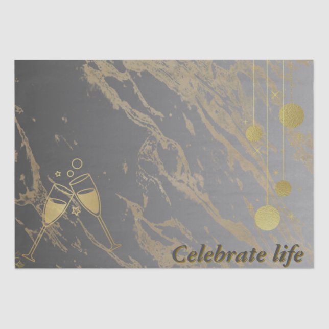 Papel De Seda preto e ouro (Frente )